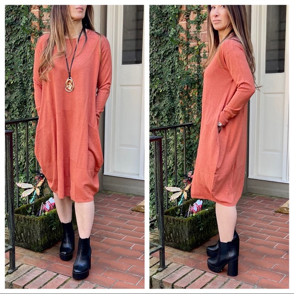 Paris Beautiful Soft Knit Bubble Side picket Midi Dress - Picture 3 of 9